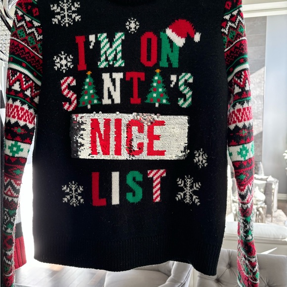 Happy HOLIDAYS , mother and child both sz large bling not ugly beautiful sweater - Picture 12 of 13